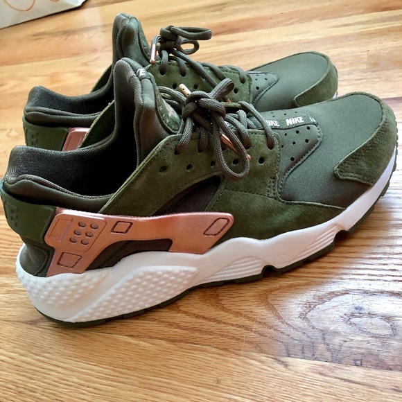 green and rose gold huaraches